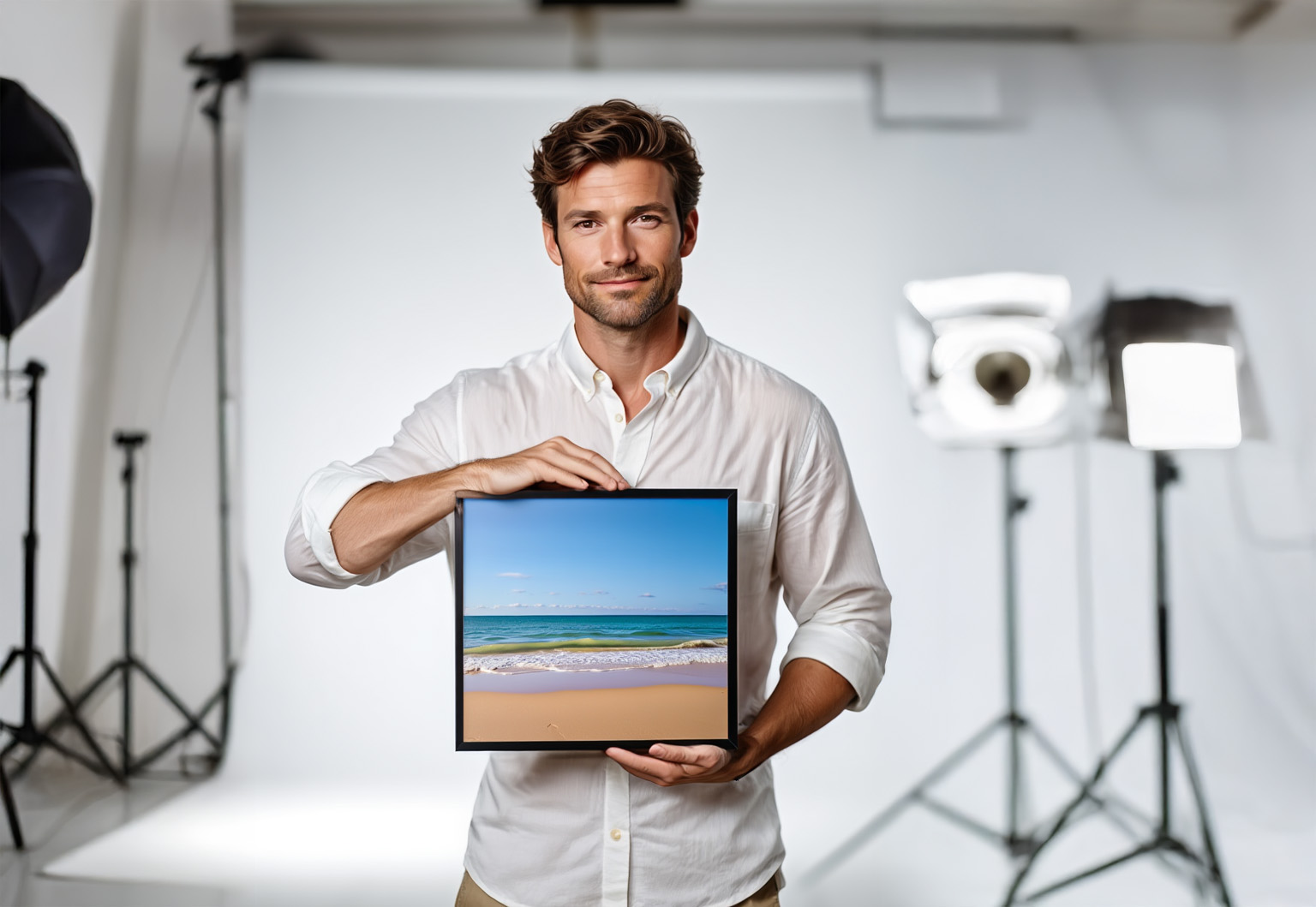 fotografo com quadro instaarts